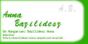 anna bazilidesz business card